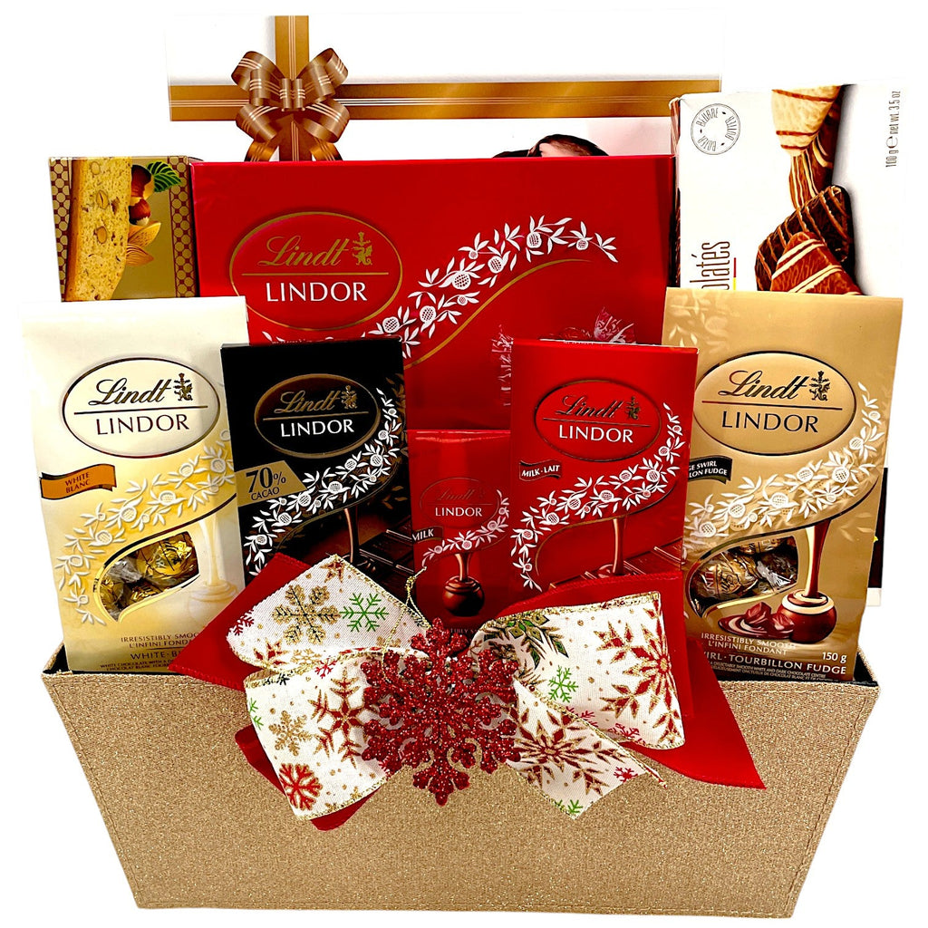 Lindt Chocolate Indulgence - Christmas Gift Basket – Glitter Baskets