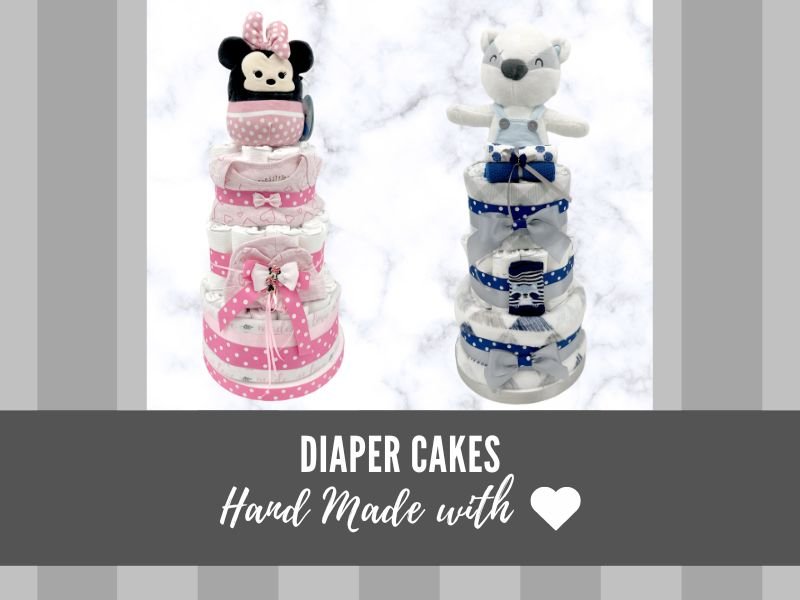 Baby Diaper Cakes Glitter Gift Baskets
