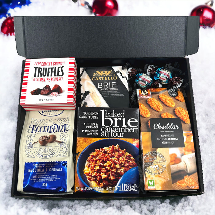 Winter Elegance Cheese & Chocolate Basket - Ideal Christmas Corporate Gift