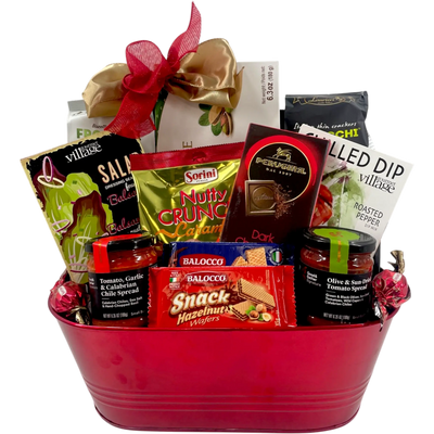 Crimson Tin Italian Cookie and Cracker Collection