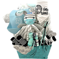 Panier cadeau de naissance Hello World Zèbre Doudou