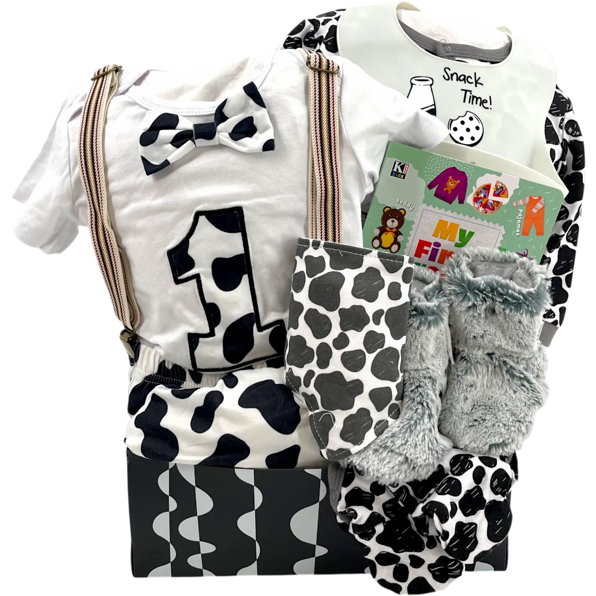 Spots and Suspenders Baby's First Birthday Basket