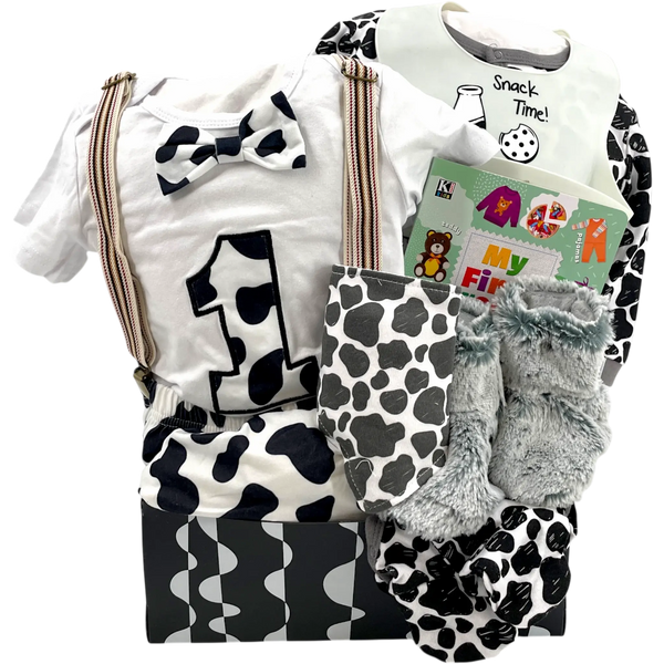 Spots and Suspenders Baby's First Birthday Basket