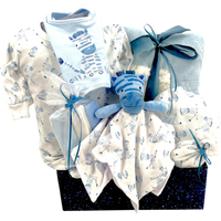 Zebra Dreams Baby Boy Gift Basket
