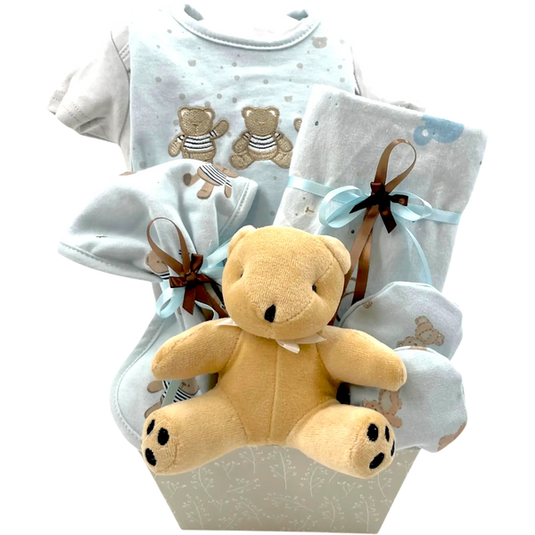 Three Little Bears Baby Boy Gift Basket