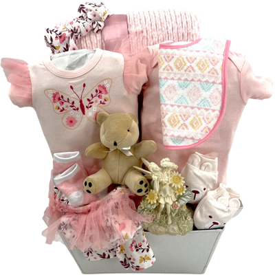 Floral Whisper Baby Girl Basket