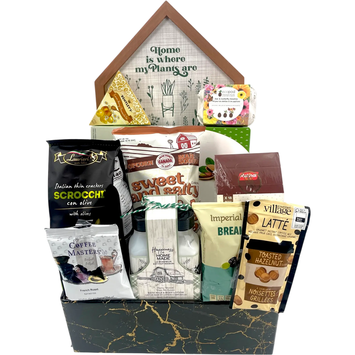 Sip Snack and Grow Housewarming Gift Basket