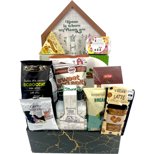 Sip Snack and Grow Housewarming Gift Basket