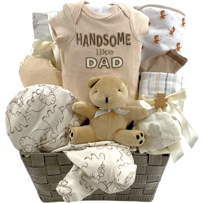 Handsome Like Dad Baby Boy Gift Basket