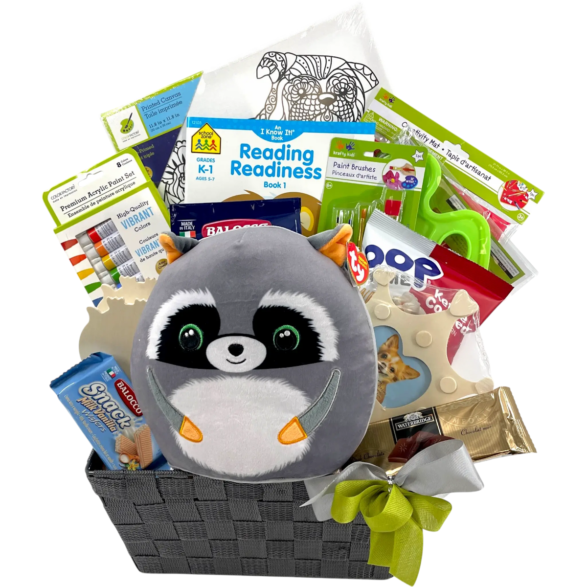 Little Bandit's Art Studio and Snacks Gift Basket