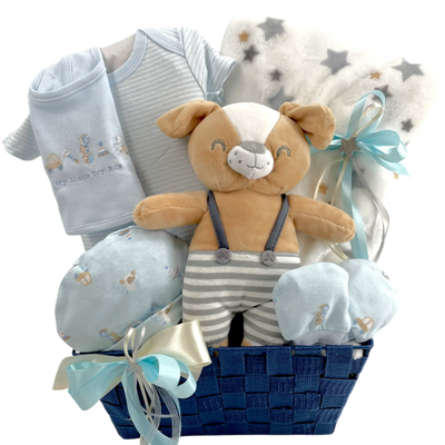 Lil Teddy Arrival Boy - The Perfect Baby Boy Gift Basket