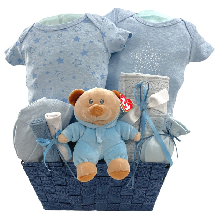 Lil Teddy Arrival Boy – The Perfect Baby Boy Gift Basket Baby Boy Gift Basket