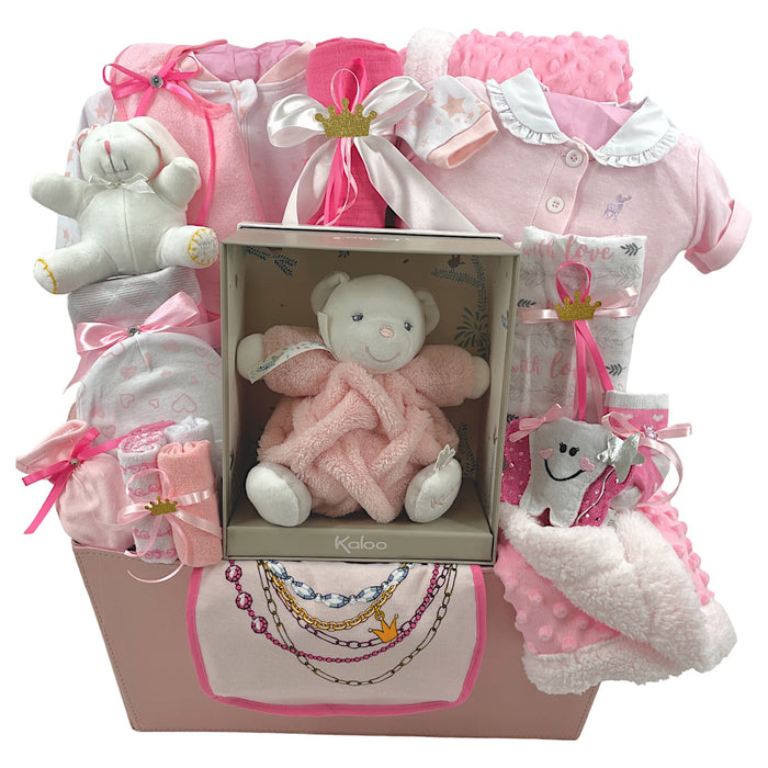 Welcome Cutie Baby Girl Gift Basket