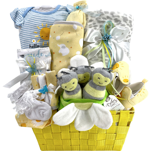 Hello Sunshine & Bees Baby Girl Gift Basket