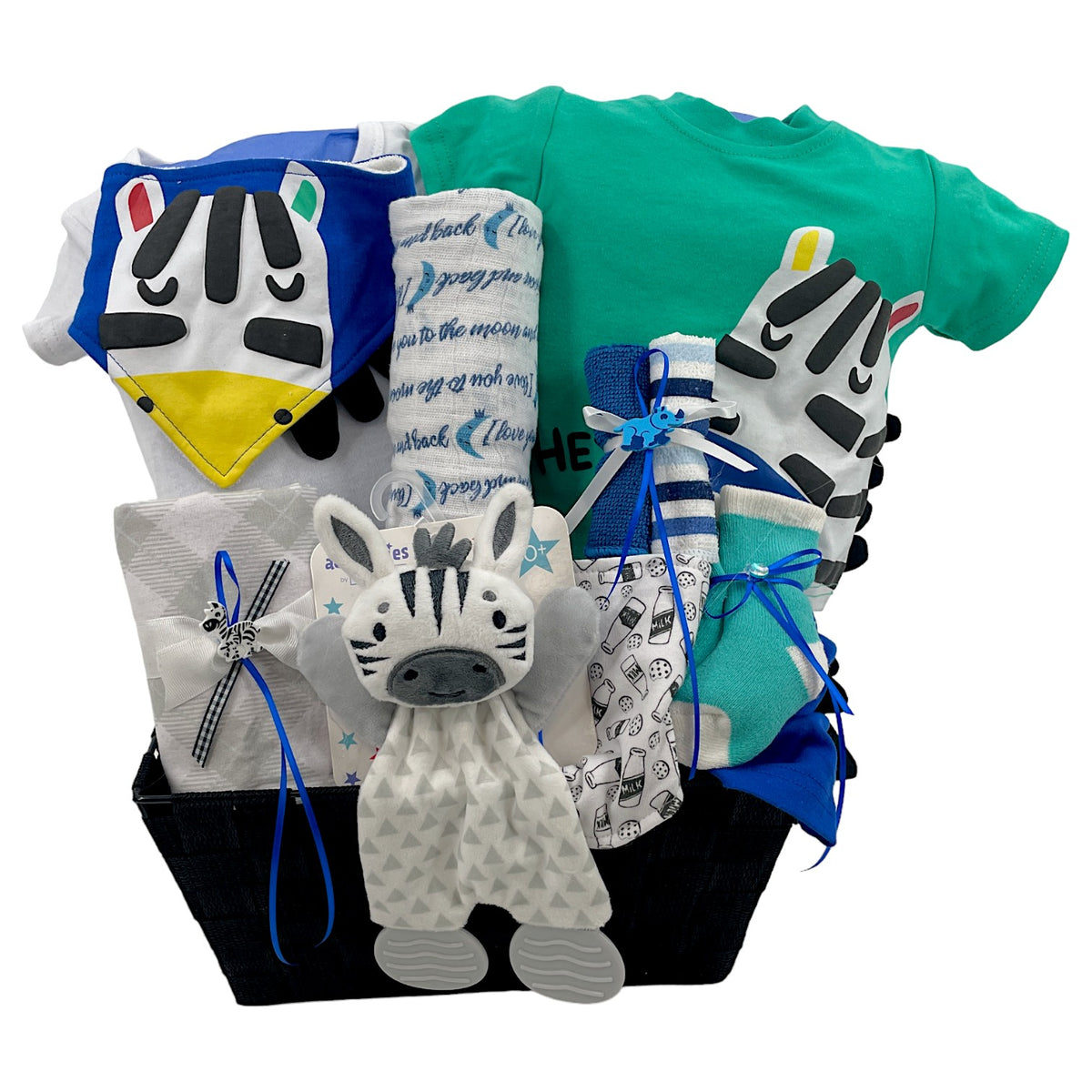 Zebra New Arrival Gift Basket Gender Neutral Baby Gift Basket