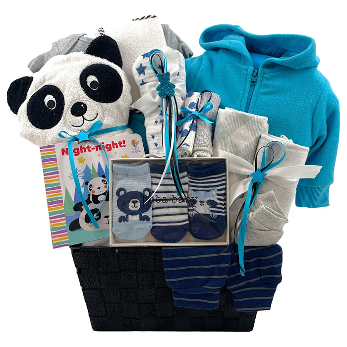 Baby Panda Fun Baby Boy Gift Basket