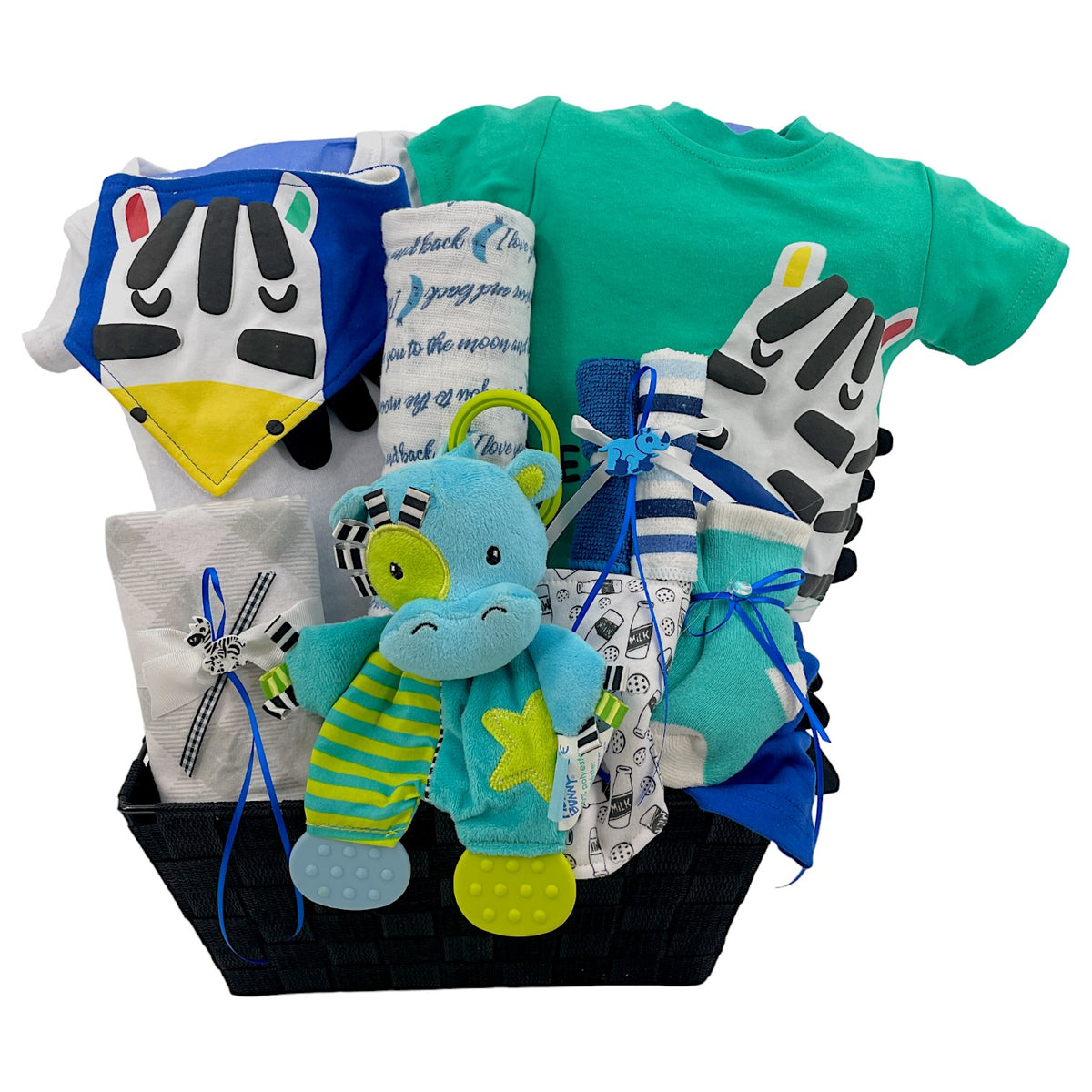 Hippo New Arrival Gender Neutral Baby Gift Basket