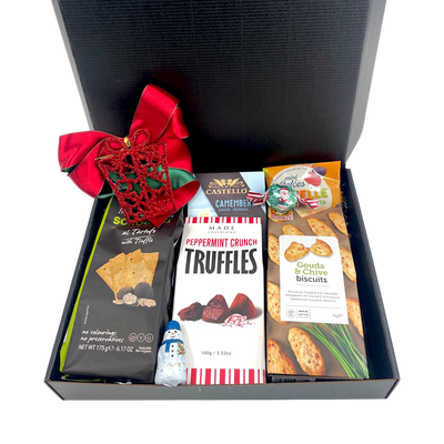 Winter Elegance Cheese & Chocolate Basket - Ideal Christmas Corporate Gift