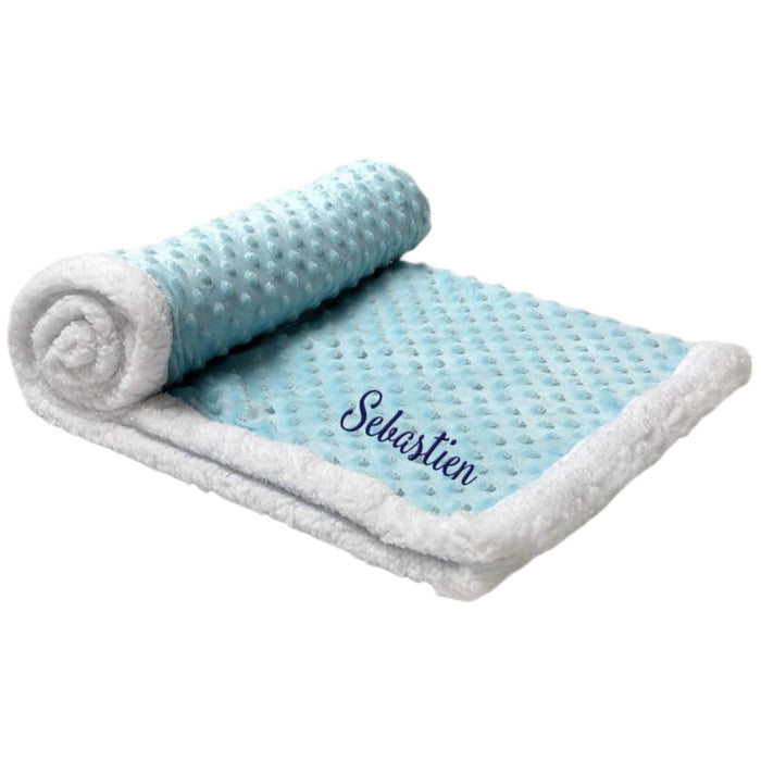 Dreamy Blue: Personalized Baby Boy Sherpa Blanket Personalized Baby Gifts