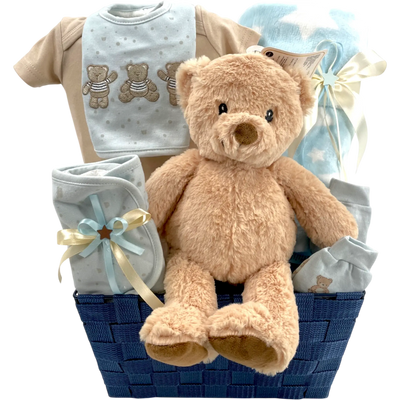Lil Teddy Arrival Boy - The Perfect Baby Boy Gift Basket