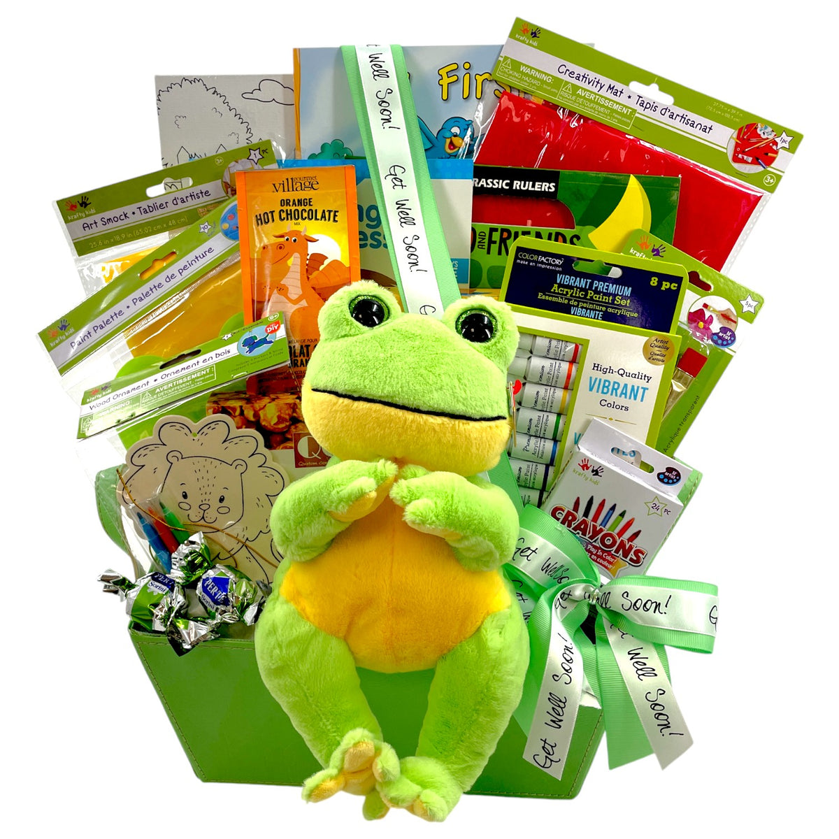 Creative Froggie Adventure Baby Gift Basket for Boys and Girls get well gifts for kids