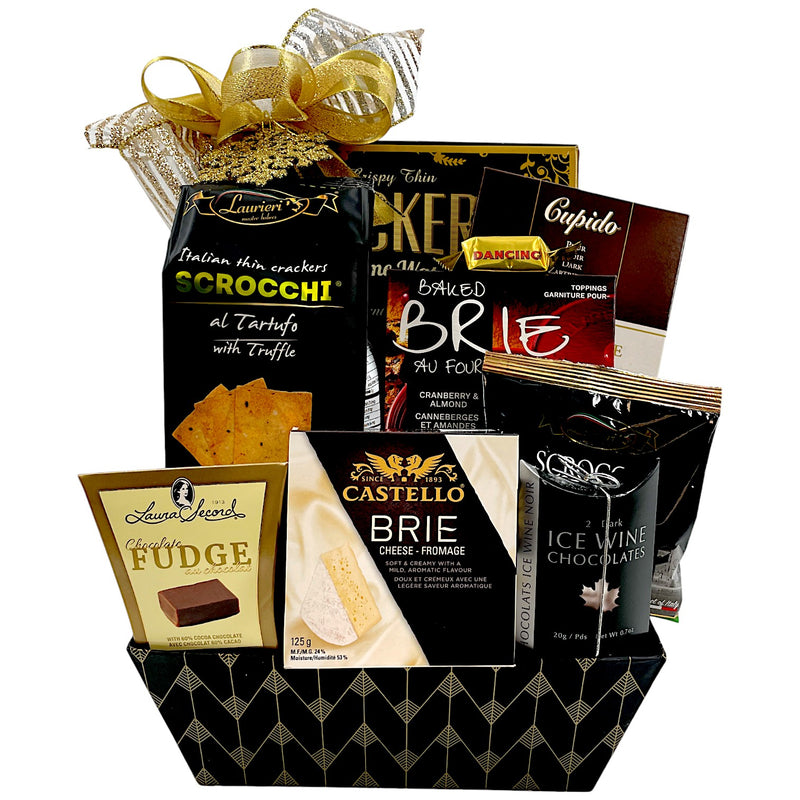 Brie Brûlée Gourmet Holiday - Brie & Chocolates Christmas Gift Basket