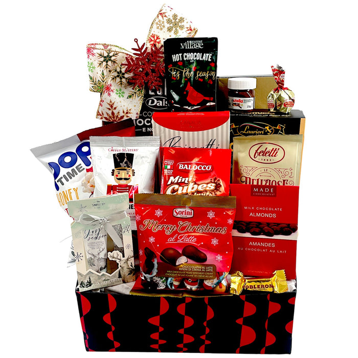 Holiday Basket of Sweets - Italian Chocolates & Gourmet Treats Christmas Gift Basket