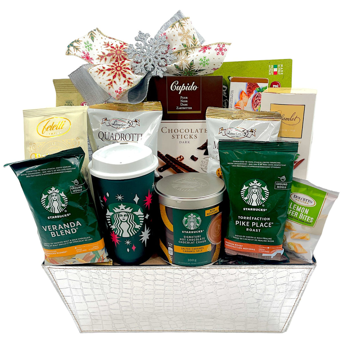 Starbucks Deluxe Gift Basket - Coffee, Hot Chocolate & Italian Cookies