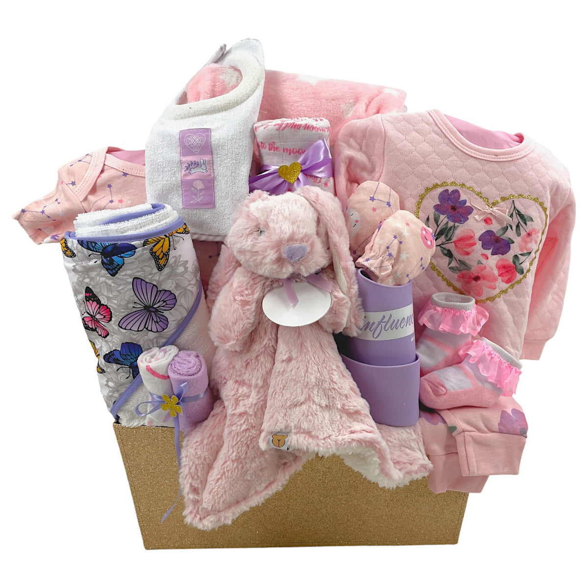 Tender Teddy Love Baby Girl Gift Basket