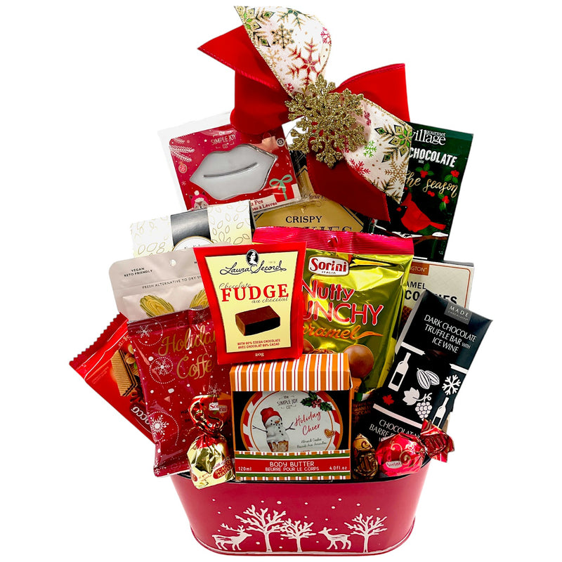 Xmas Treats - Gourmet Chocolates & Holiday Essentials Gift Basket