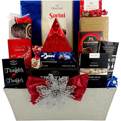 A Chocolate Addiction - Gourmet Italian & Belgian Christmas Gift Basket - Glitter Baskets - Christmas Baskets