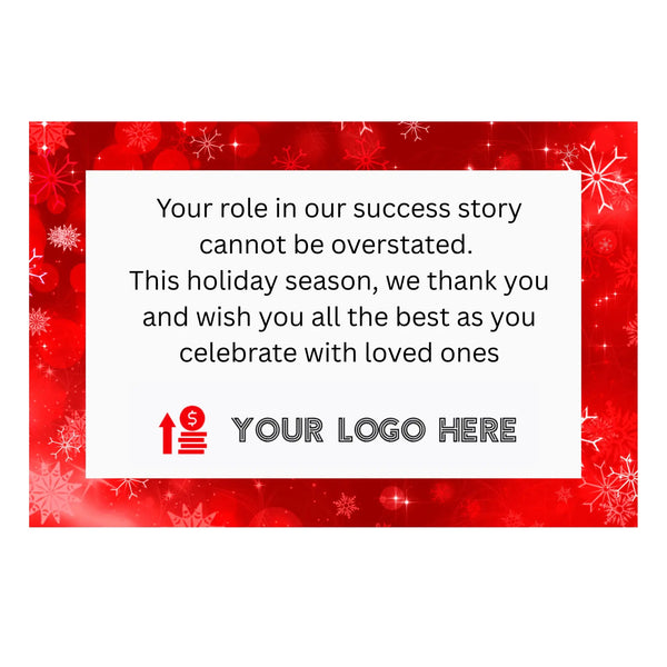 Add Your Company Logo to the Holiday Card in Your Gift Basket for Free - Glitter Baskets - 