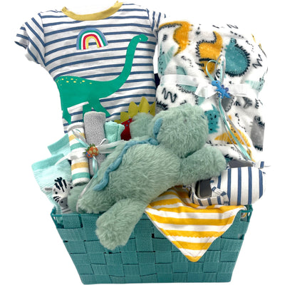 Baby Dinosaur Basket - Glitter Baskets - Baby Boy Gift Basket