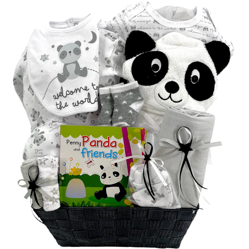 Baby Panda Fun - Glitter Baskets - Baby Boy Gift Basket