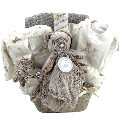Baby's Deluxe Comfort Bundle - Glitter Baskets - Gender Neutral Baby Gift Basket
