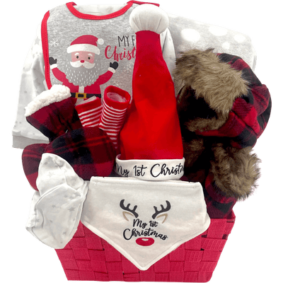 Baby's First Christmas Gift Basket - Glitter Baskets - Gender Neutral Baby Gift Basket