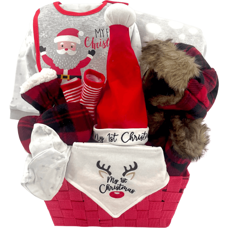 Baby's First Christmas Gift Basket - Glitter Baskets - Gender Neutral Baby Gift Basket