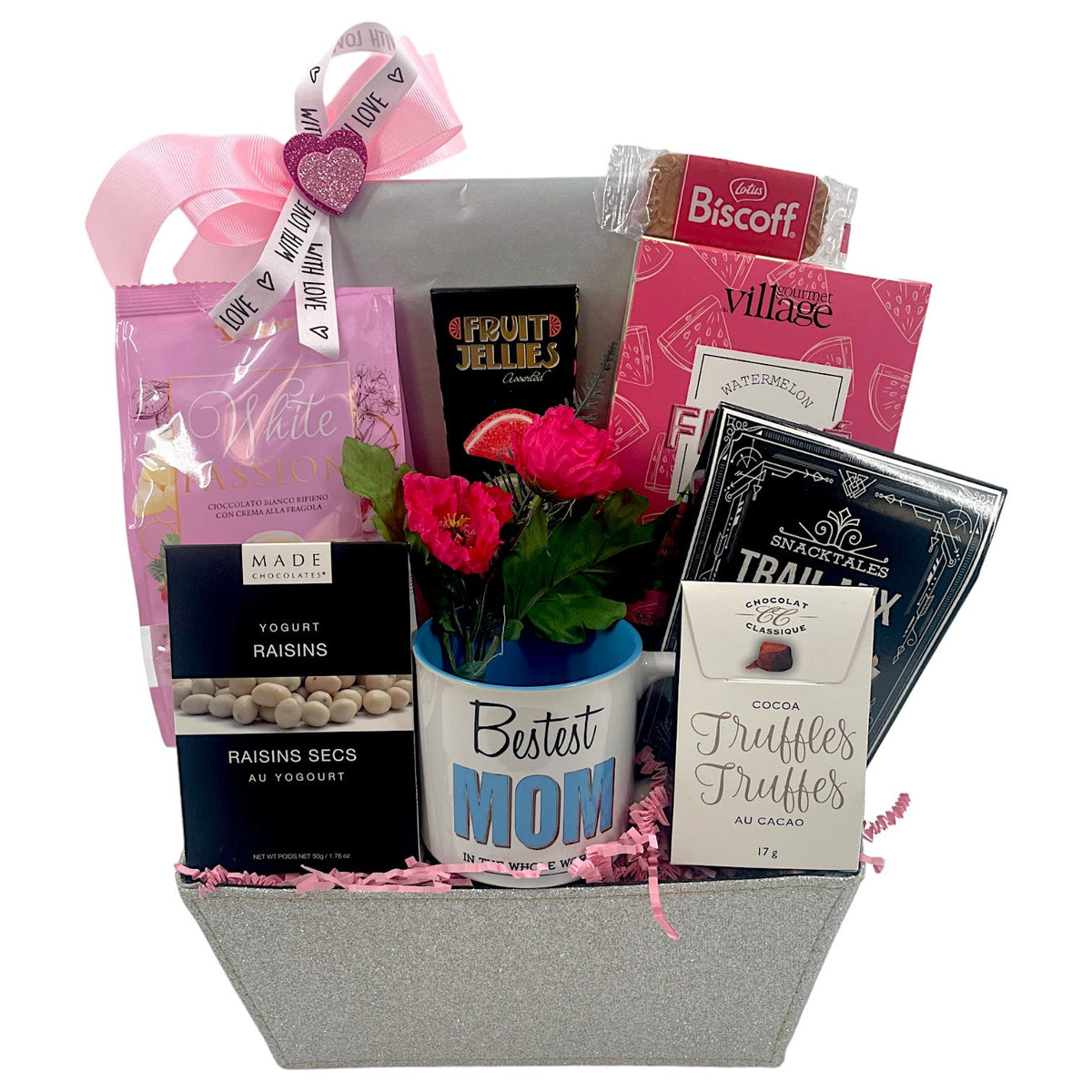 Bestest Mom in the Whole World - Perfect Mother's Day Gift - Glitter Baskets - Gift Baskets