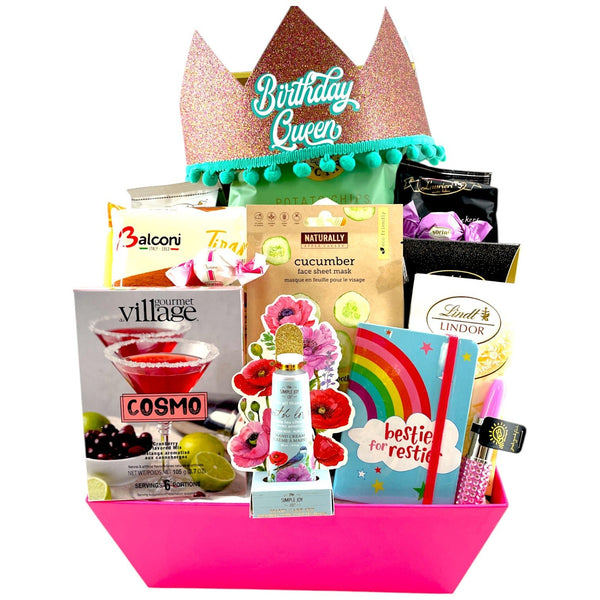 Birthday Queen Basket - Glitter Baskets - Birthday Gift Baskets
