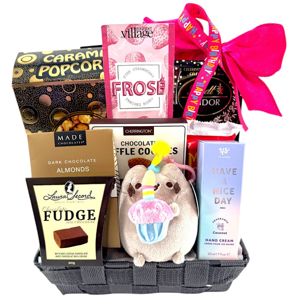 Birthday Self - Care Cake & Frosé Treat - Glitter Baskets - Birthday Gift Baskets