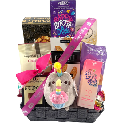 Birthday Self-Care Cake & Frosé Treat - Glitter Baskets -Birthday Gift Baskets