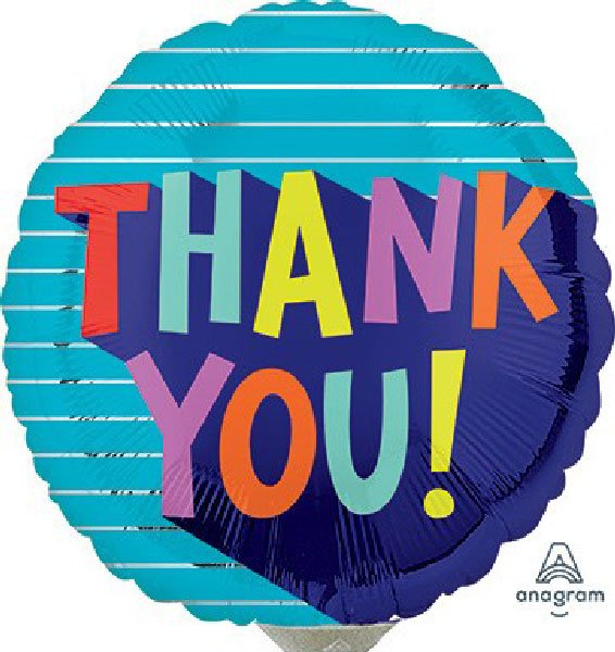 Bright Thanks: Vibrant Thank You Balloon 9 inch - Glitter Baskets - Balloon