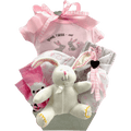 Bunny Hugs Baby Girl Gift Basket