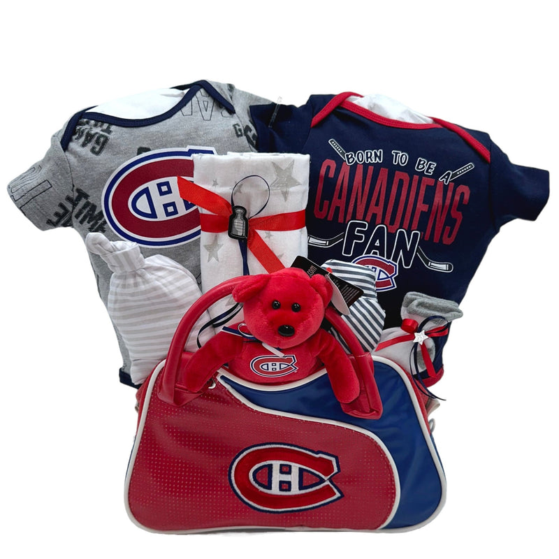 Canadiens Rookie Star Baby Set - Glitter Baskets - Baby Boy Gift Basket