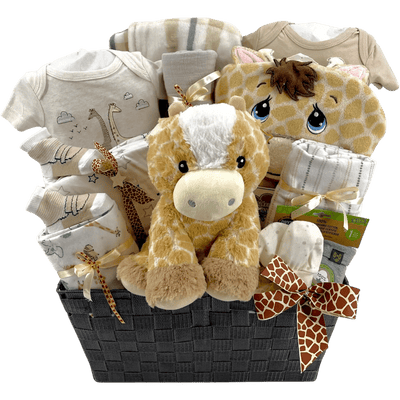 Caramel Spots Precious Moments Baby Basket - Glitter Baskets -Gender Neutral Baby Gift Basket