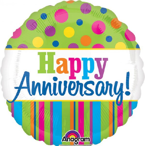 Celebration of Love: Cheerful Happy Anniversary Balloon 9 inch - Glitter Baskets - Balloon