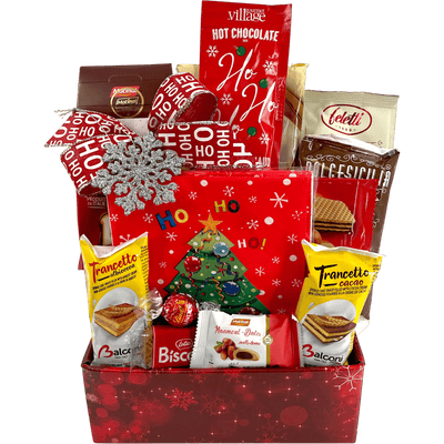 Chocolate and Cookie Sensation - Holiday Chocolate & Cookies Gift Basket - Glitter Baskets - Christmas Baskets