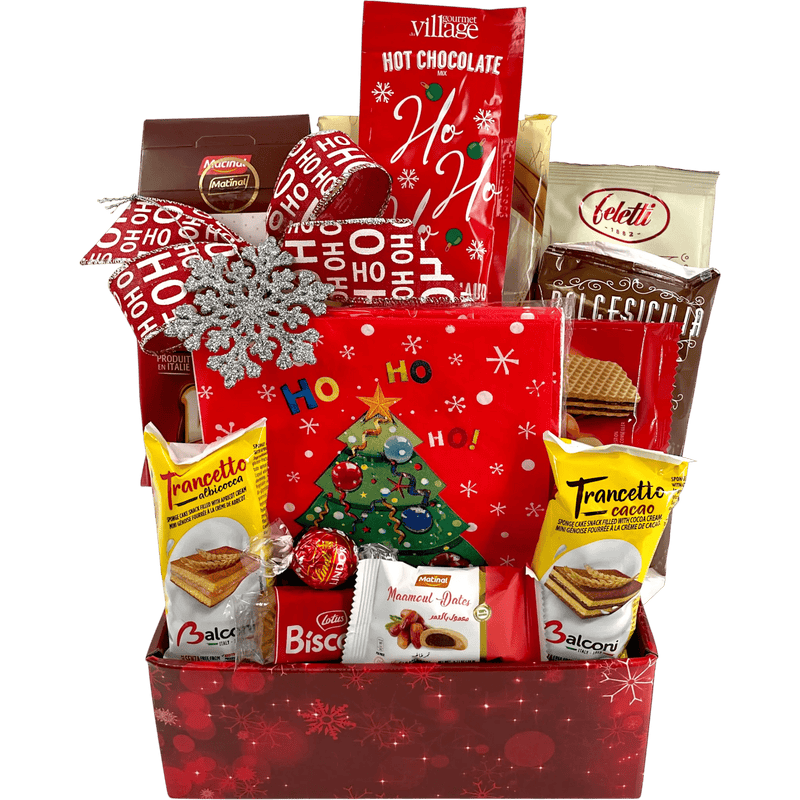 Chocolate and Cookie Sensation - Holiday Chocolate & Cookies Gift Basket - Glitter Baskets - Christmas Baskets