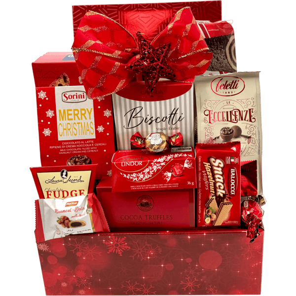 Christmas Cheer Chocolate Celebration Basket - Glitter Baskets - Christmas Baskets