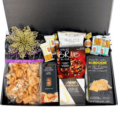 Christmas Delight - Luxury Brie & Nut Gift Box - Glitter Baskets - Christmas Baskets
